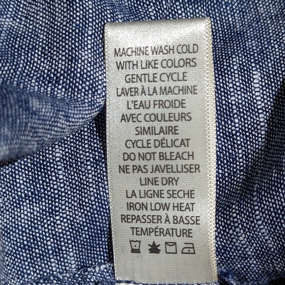 NWT Large Max Studio Blue Easy Wide Leg Linen Pants - Picture 6 of 7